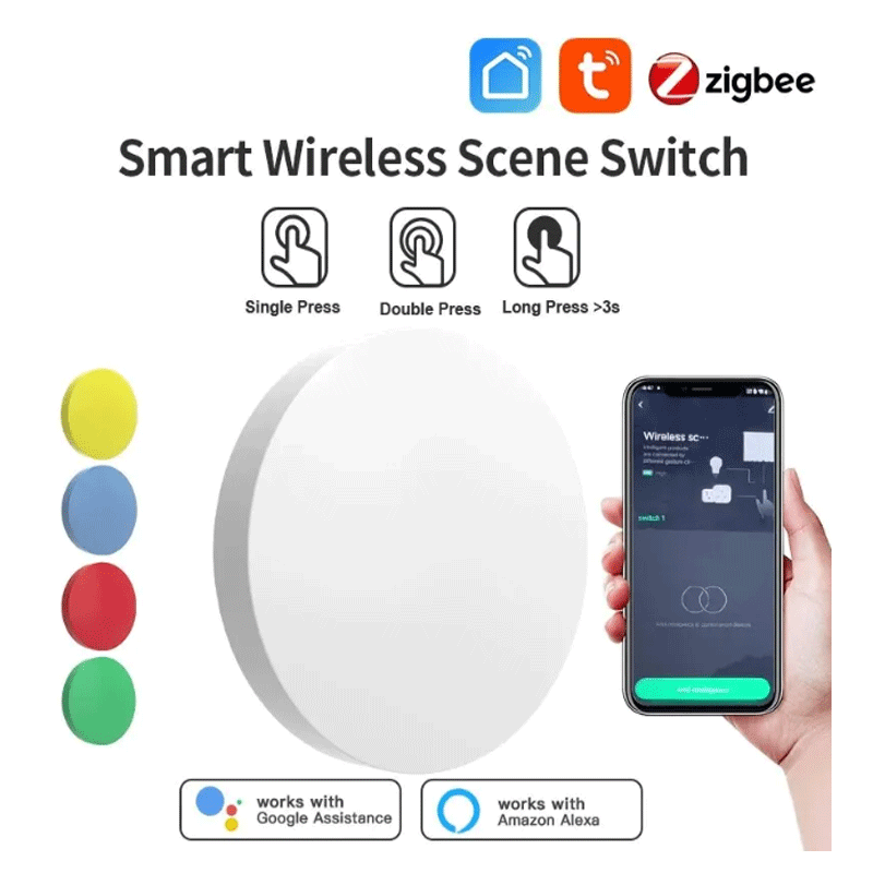 Zigbee Smart Button Scene Switch - Tuya ZigBee Smart Wireless Button Scene