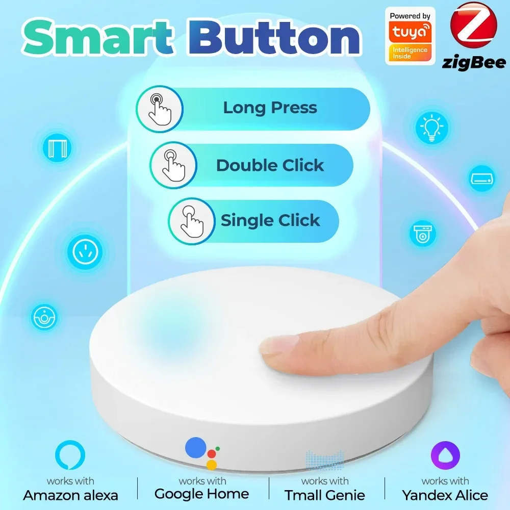 Zigbee Smart Button Scene Switch - Tuya ZigBee Wireless Push Button Smart