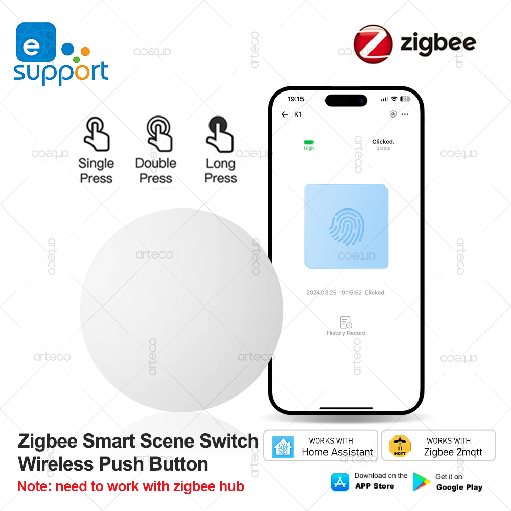 Zigbee Smart Button Scene Switch - Ewelink Zigbee Smart Push Button Wireless