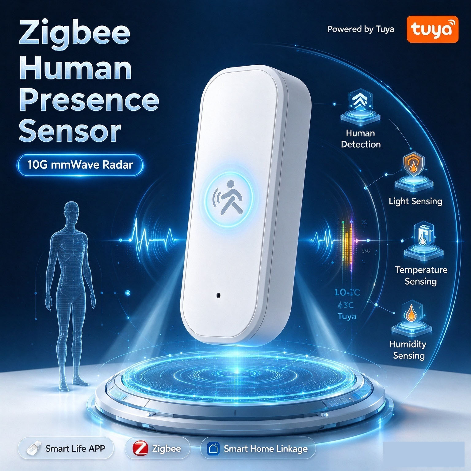 Zigbee Temperature Humidity Sensor - Zigbee 10G mmWave Human Presence Sensor