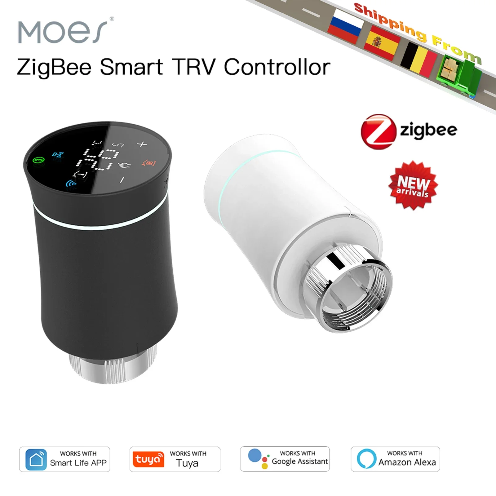Wifi Radiator Valve Thermostat - MOES ZigBee 3.0 TRV Thermostat Tuya