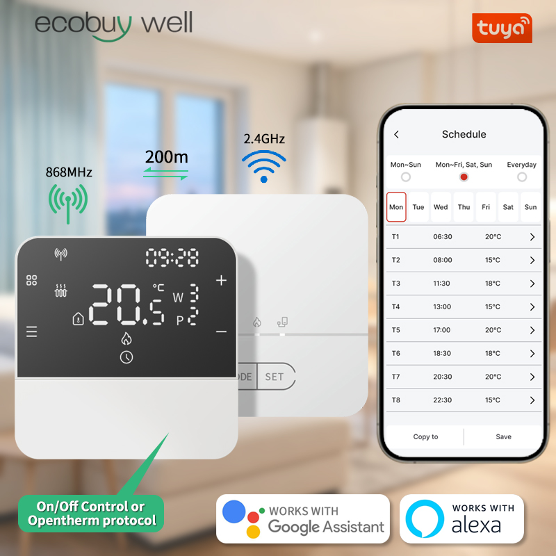 Smart Thermostat Boiler Opentherm - Tuya Smart Opentherm Thermostat Battery Powered