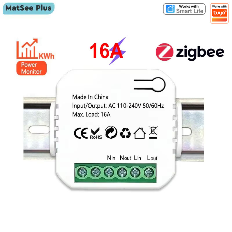 Zigbee Smart Plug Energy Monitor - Smart Life ZigBee Switch Electricity Energy