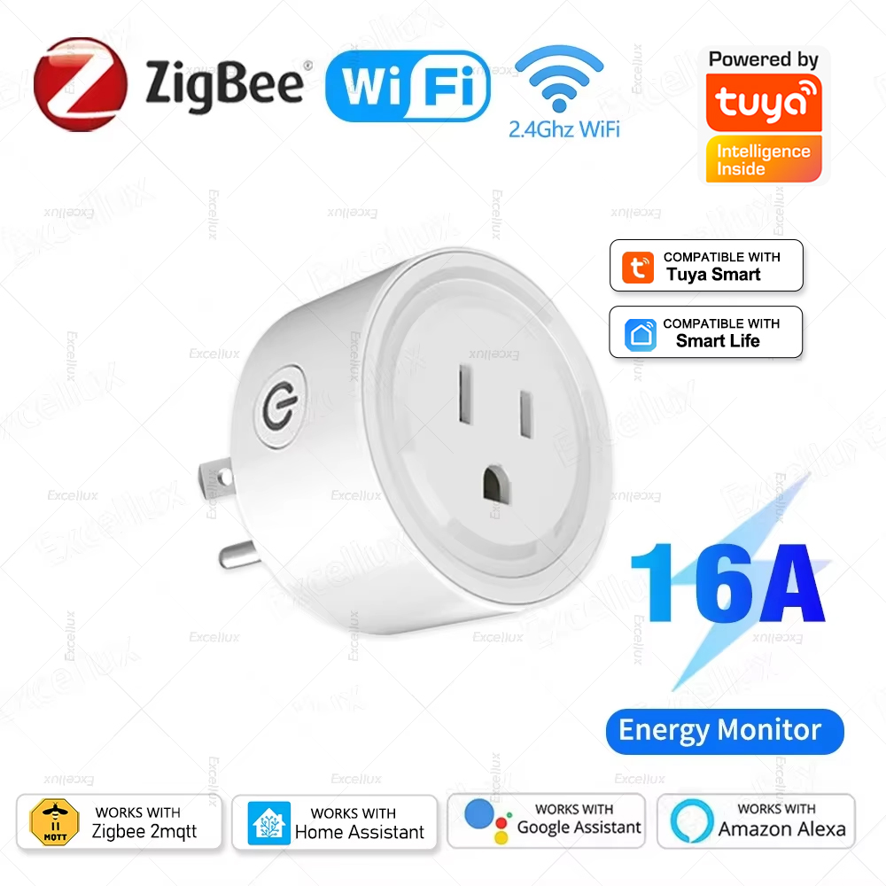 Zigbee Smart Plug Energy Monitor - Tuya WiFi Or Zigbee Smart Socket