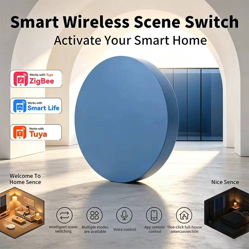 Zigbee Smart Button Scene Switch - HIMOJO Zigbee Smart Scene Push Button