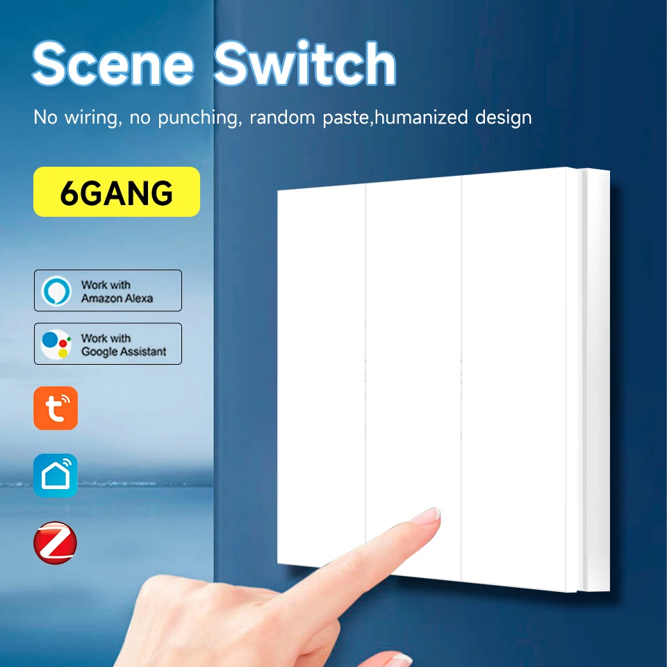Tuya 6 Gang ZigBee Wireless Sm - Zigbee Smart Button Scene Switch review and price