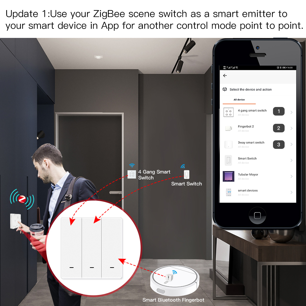 MOES Tuya ZigBee Scene Switch  - Zigbee Smart Button Scene Switch review and price