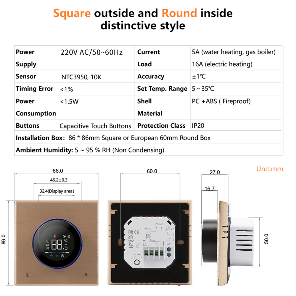 TUYA WiFi Smart Knob Thermosta - Smart Thermostat Heating Floor review and price