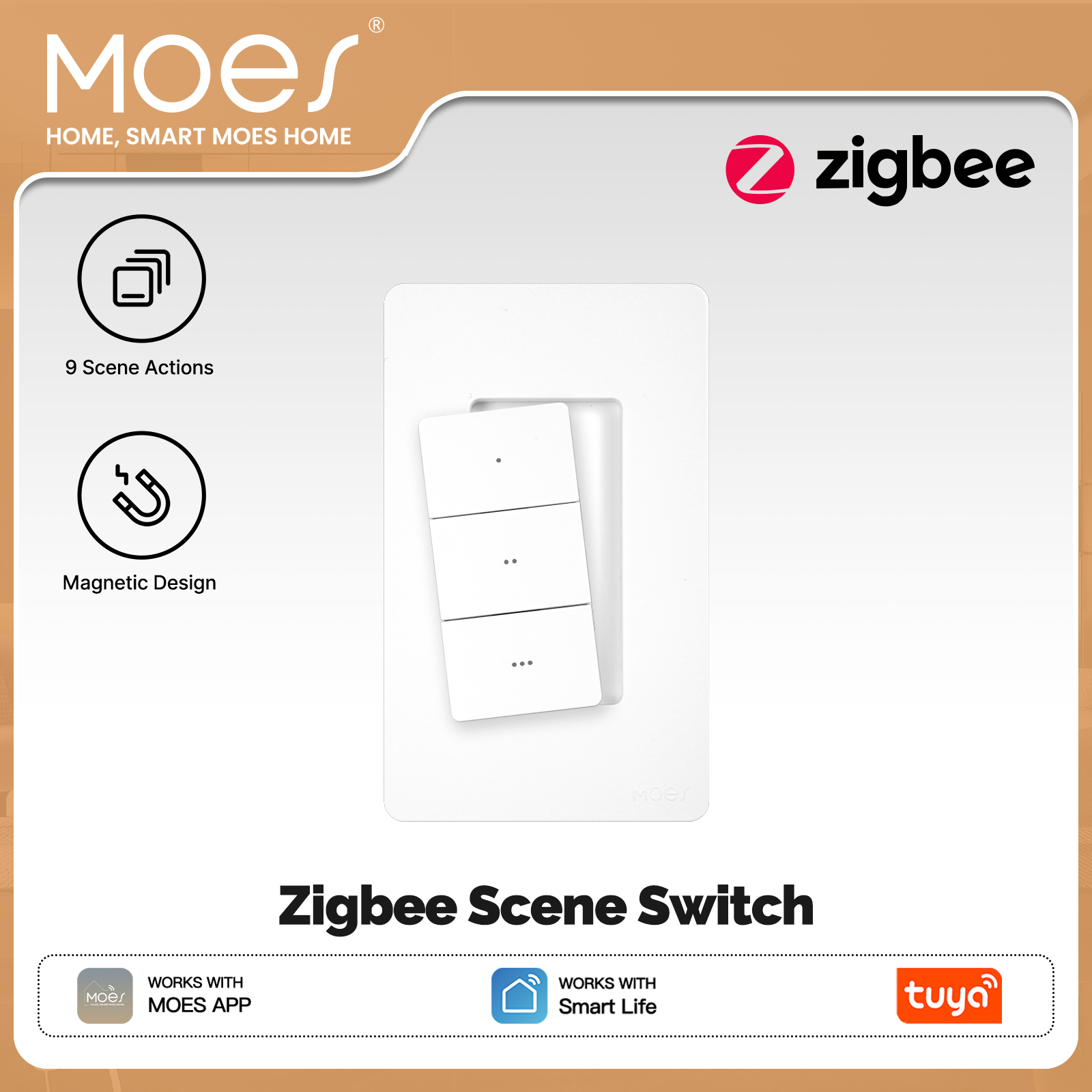 MOES Tuya Zigbee Smart Wireles - Zigbee Smart Button Scene Switch review and price
