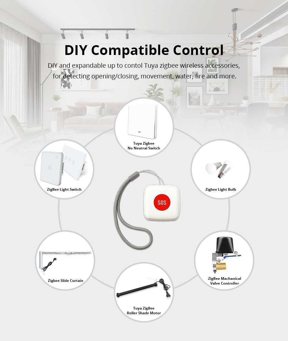 SOS Emergency Button ZigBee Wi - Zigbee Smart Button Scene Switch review and price