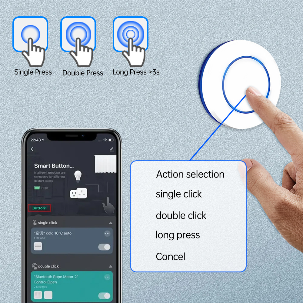 Tuya ZigBee Push Button Wirele - Zigbee Smart Button Scene Switch review and price